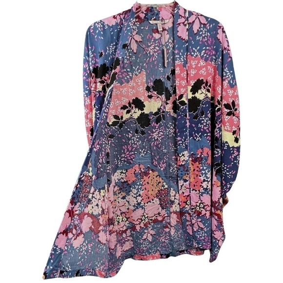 Victoria's Secret Floral Kimono Cardigan Cover Up Blouse Open Front‎ Size XS/S - Picture 4 of 8